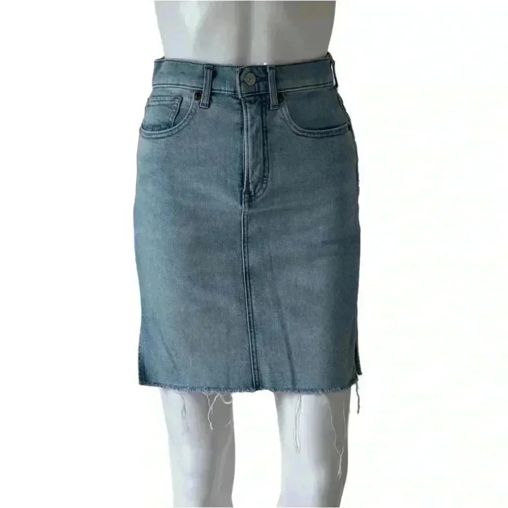 Express High Waisted Denim Skirt